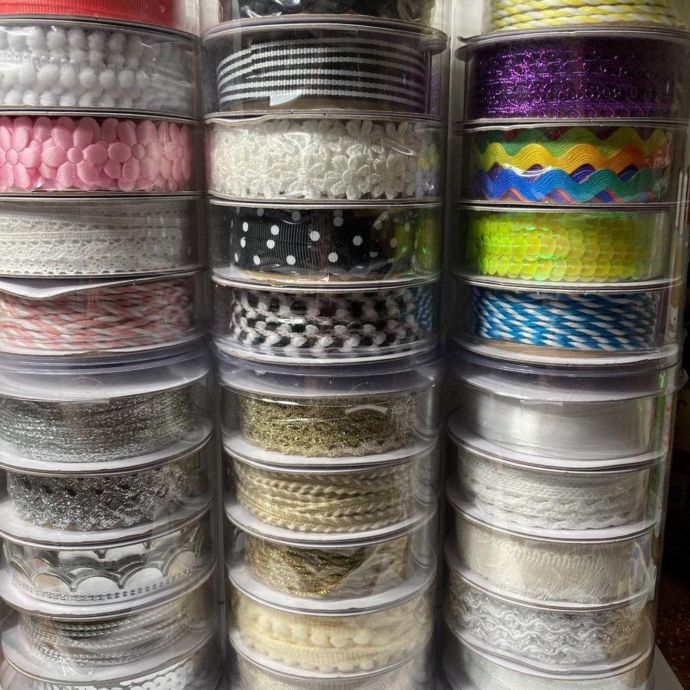 Color Coordinated Trim Ribbon Variety Bundle 30 Total Rolls of Ribbon Crafts
